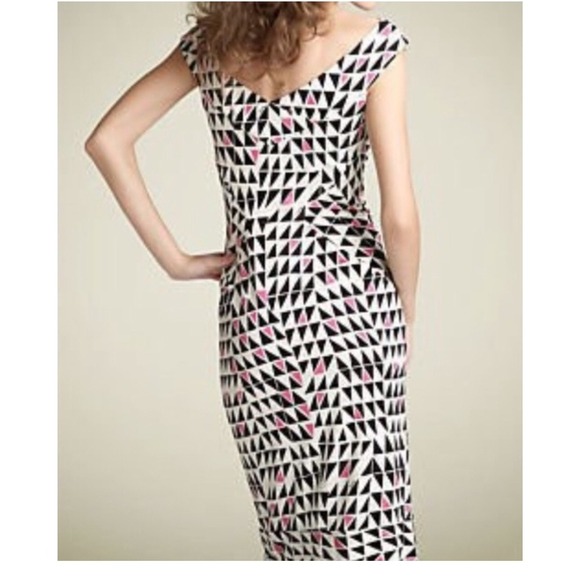 Diane von Furstenberg Geometric Print Cowl Neck Sleeveless Silk Dress Size 4 - Picture 2 of 7